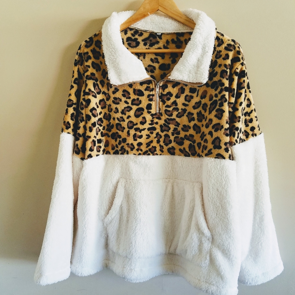 ❄Leopard Teddy Pullover Sweater - Picture 3 of 4